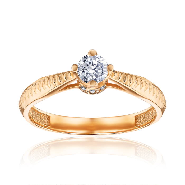 Золотое кольцо с фианитом G-631-R/01/1