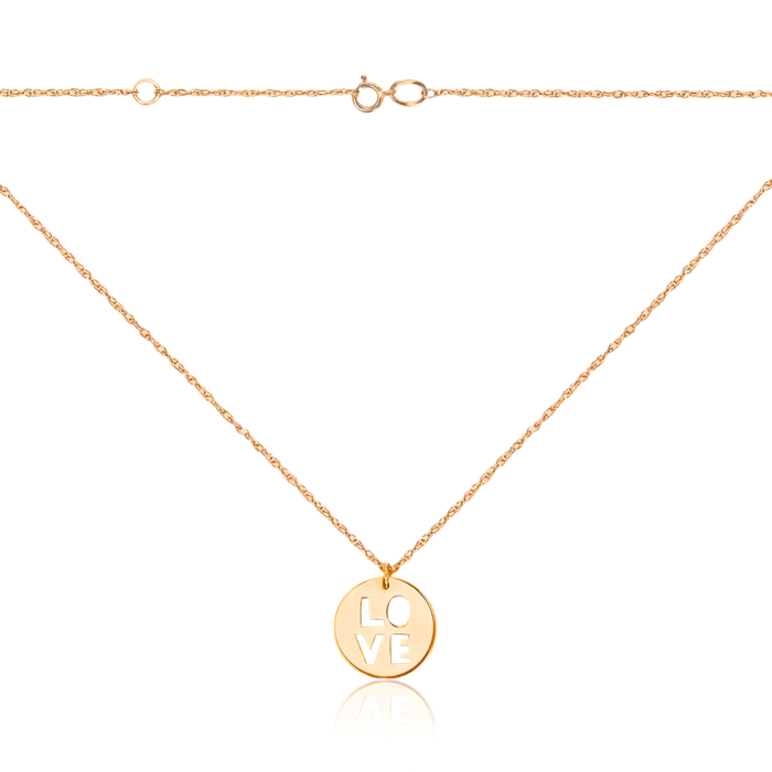 Золоте кольє "Love" без вставки G-669-K/01
