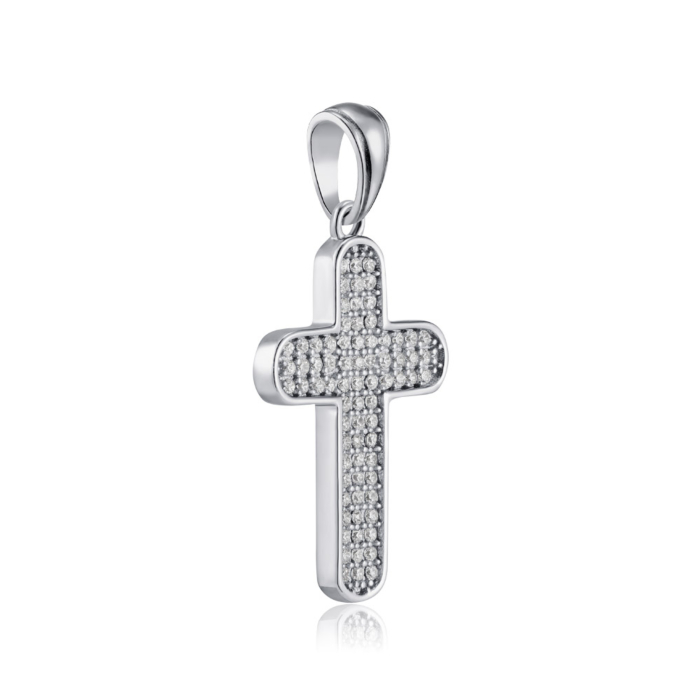 Срібний хрестик з фіанітами. Артикул G00031-P/12/1