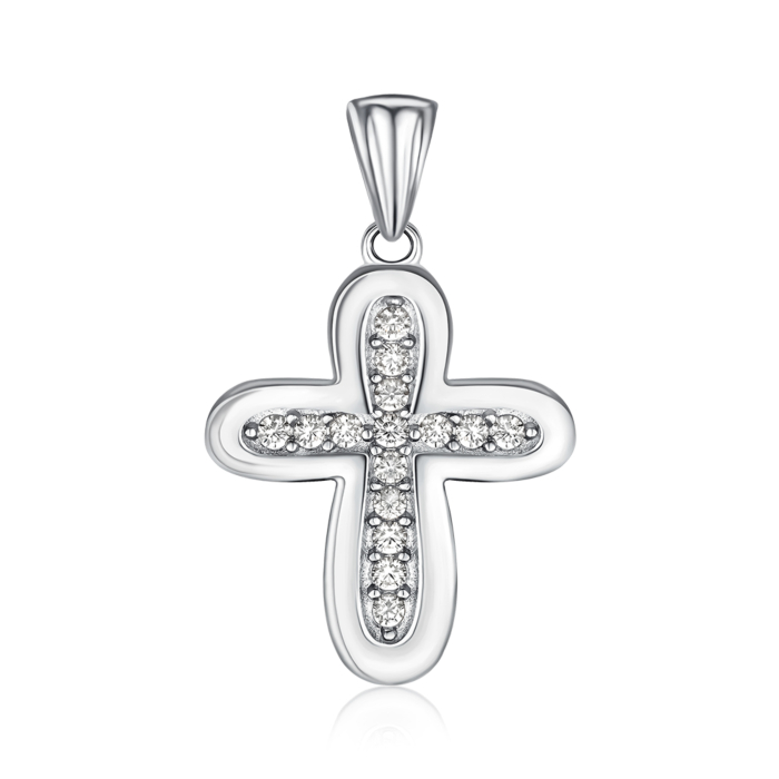 Срібний хрестик з фіанітами G00042-P/12/1