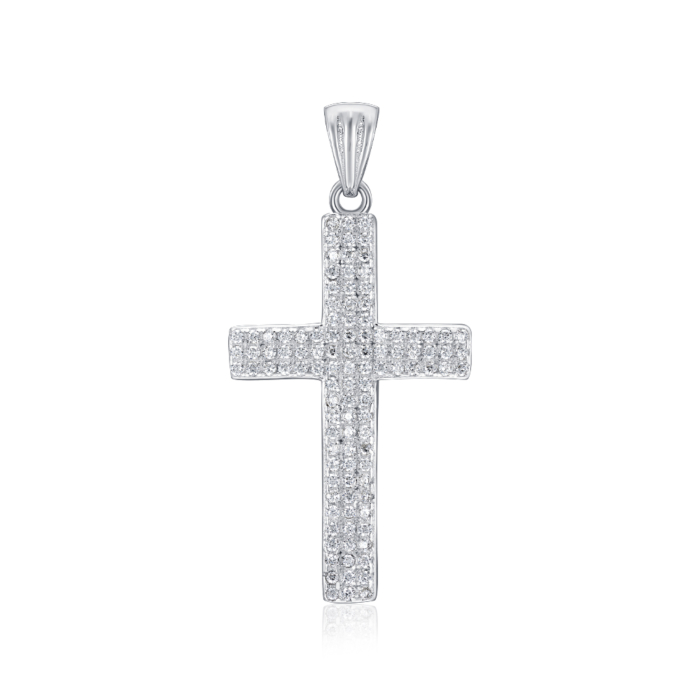 Срібний хрестик з фіанітами. Артикул G00056-P/12/1