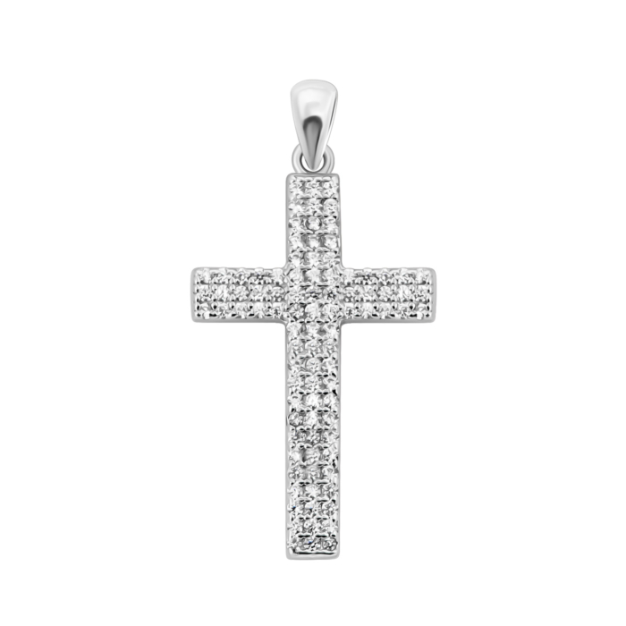 Серебряный крестик с фианитами. Артикул UG5G00056