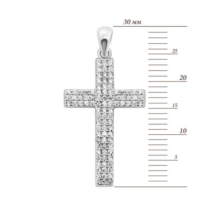 Серебряный крестик с фианитами. Артикул UG5G00056