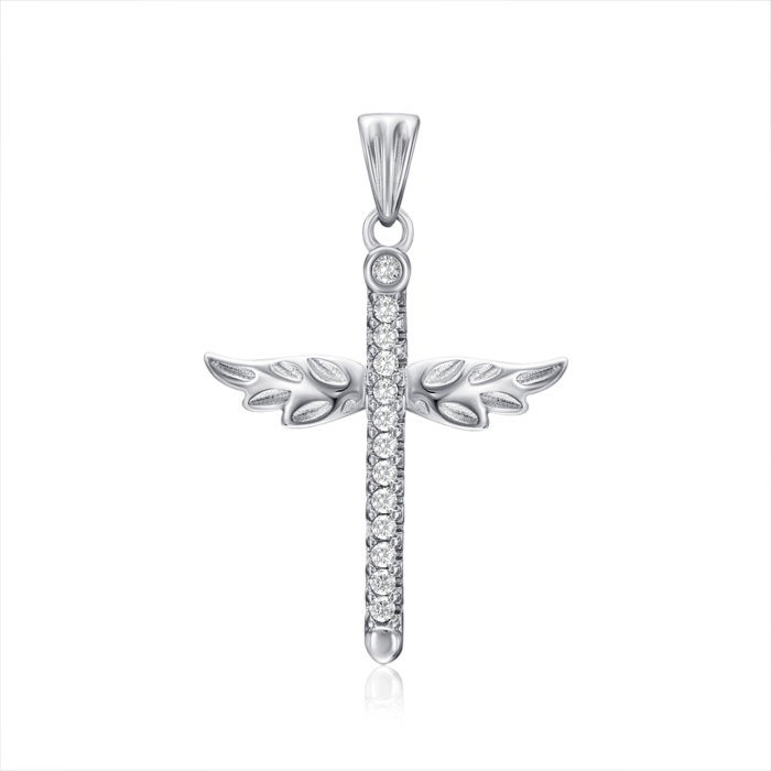 Срібний хрестик з фіанітами. Артикул G00060-P/12/1