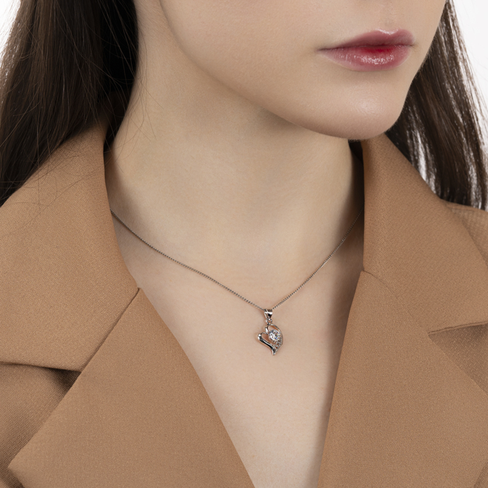 Срібна підвіска з фіанітом. Артикул G00095-P/12/1