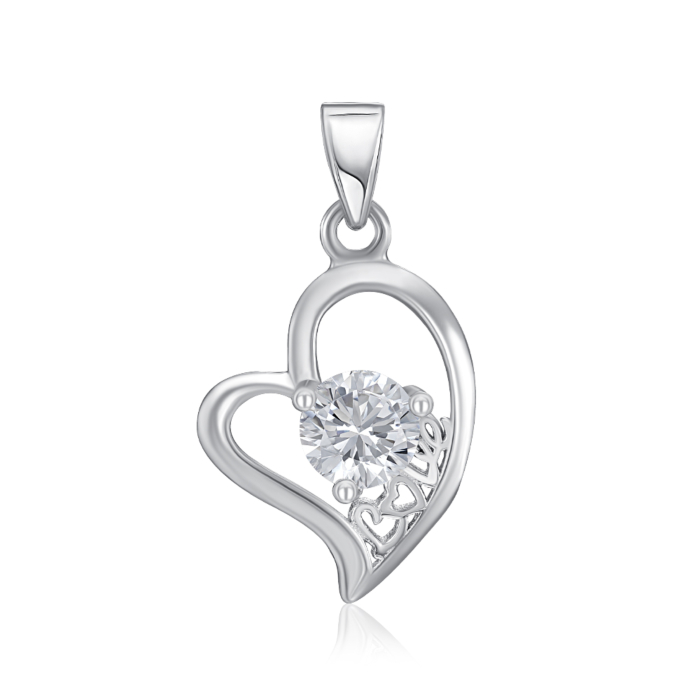 Срібна підвіска з фіанітом. Артикул G00095-P/12/1