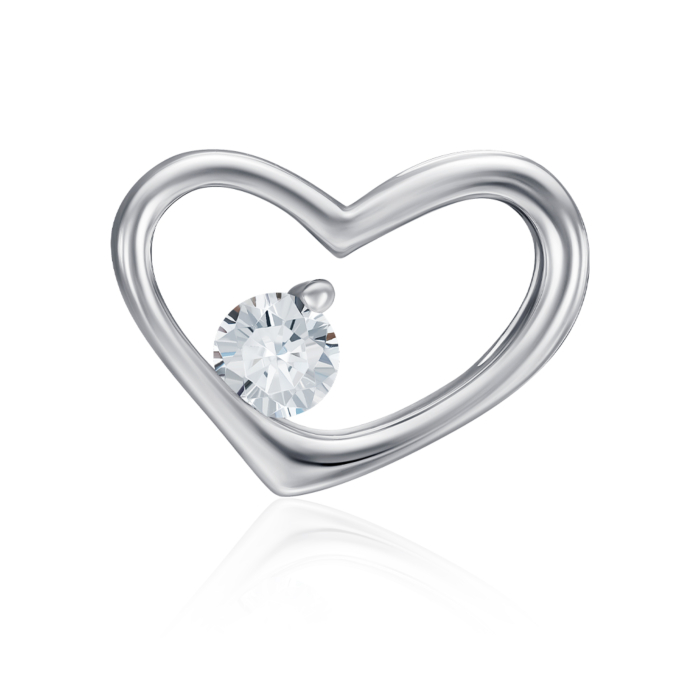 Срібна підвіска з фіанітом. Артикул G00410-P/12/1