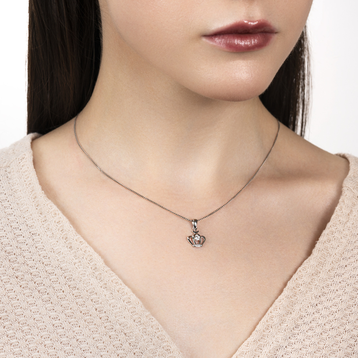 Срібна підвіска з фіанітами. Артикул G00427-P/12/1