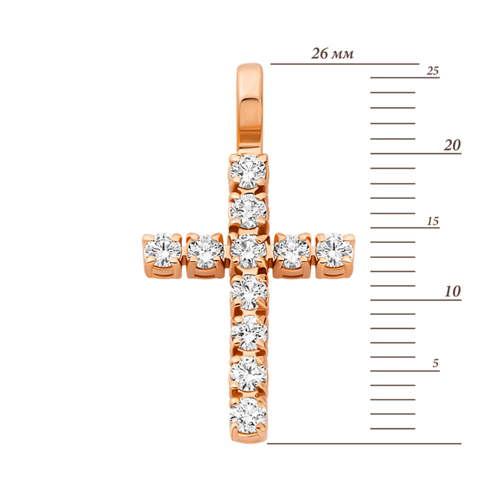 Золотий хрестик з діамантами. Артикул UG5G100К