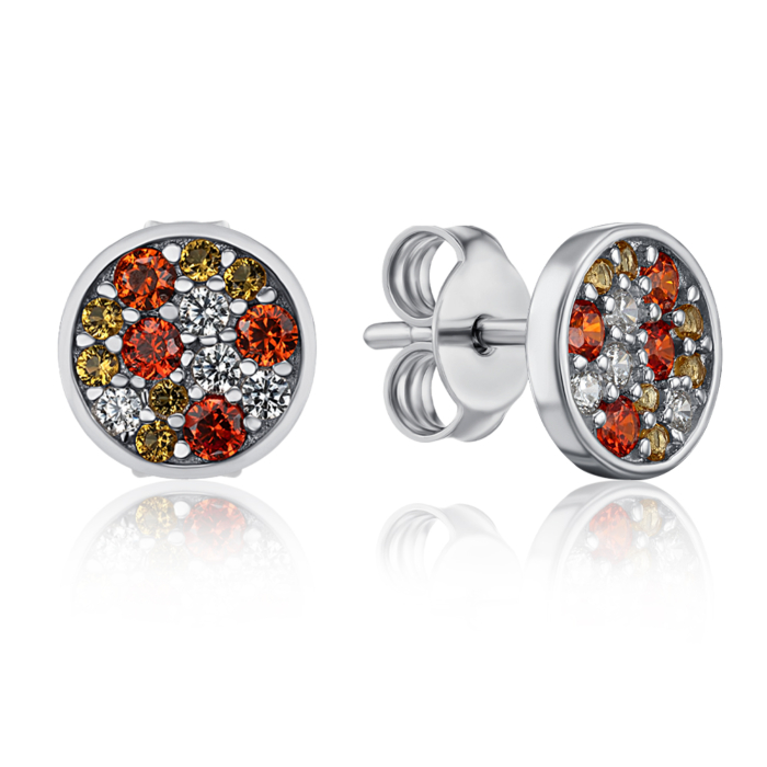 Срібні пусети з фіанітами. Артикул GE02217A-E/12/4559