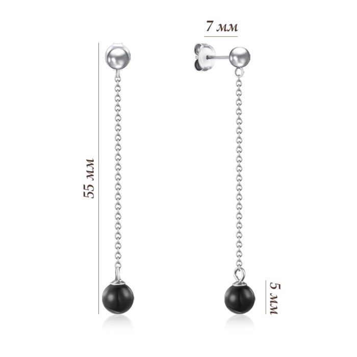 Срібні сережки з пластиком. Артикул GE02242A-E/12/4590