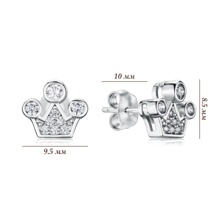 Серебряные серьги с фианитами GE02255A-E/12/1