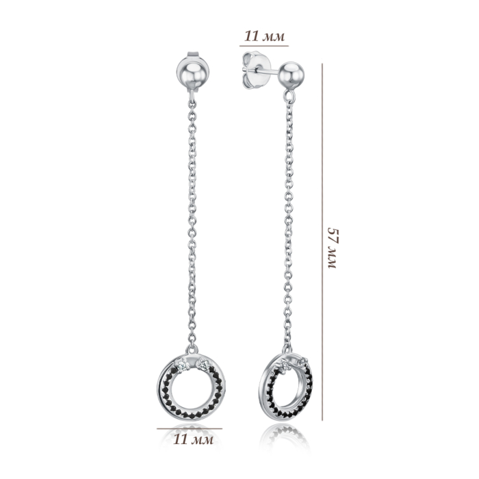 Срібні сережки з фіанітами GE02256A-E/12/7