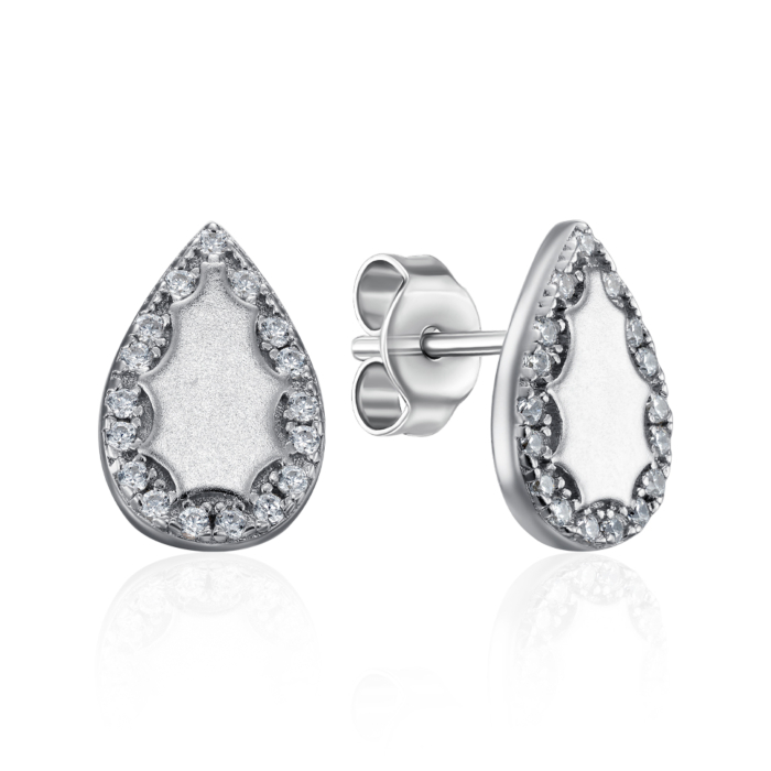 Срібні пусети з фіанітами. Артикул GE02298A-E/12/1