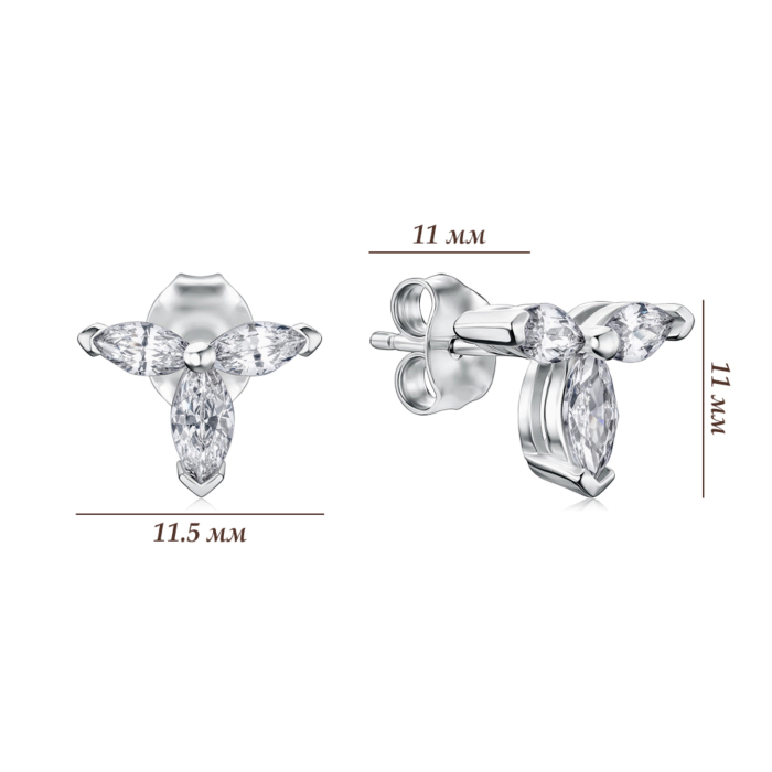 Серебряные серьги с фианитами GE02315A-E/12/1