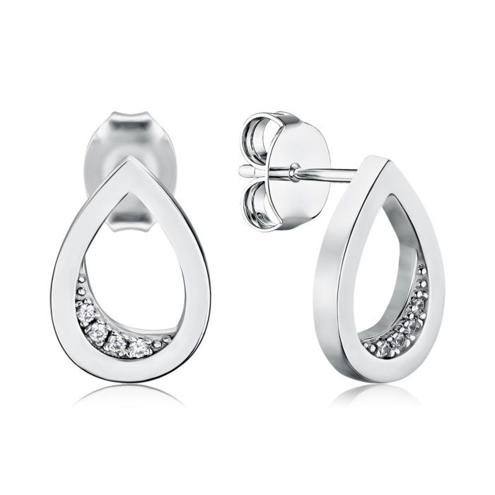 Cрібні сережки з фіанітами GE02366A-E/12/1