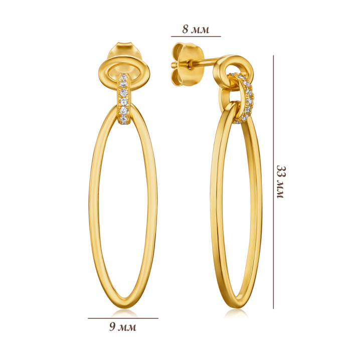 Срібні сережки з фіанітами GE02372A-E/20/1