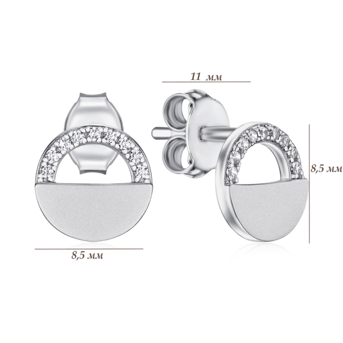 Срібні сережки-пусети з фіанітами GE02379A-E/12/1