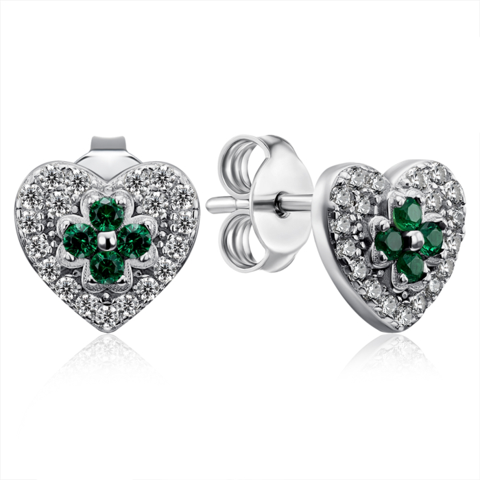 Срібні пусети з фіанітами. Артикул GE14036A-E/12/808