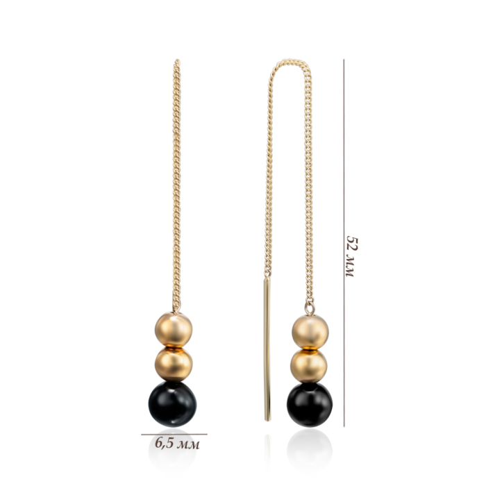 Срібні сережки з пластиком. Артикул GE14067A-E/20/4590