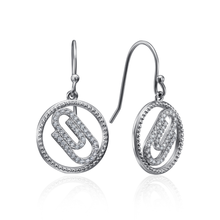 Серебряные серьги с фианитами. Артикул GE14355A-E/12/1