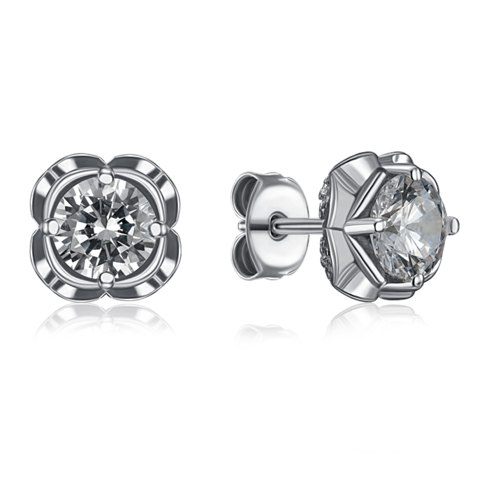 Срібні пусети з фіанітами. Артикул GE14373A-E/12/1