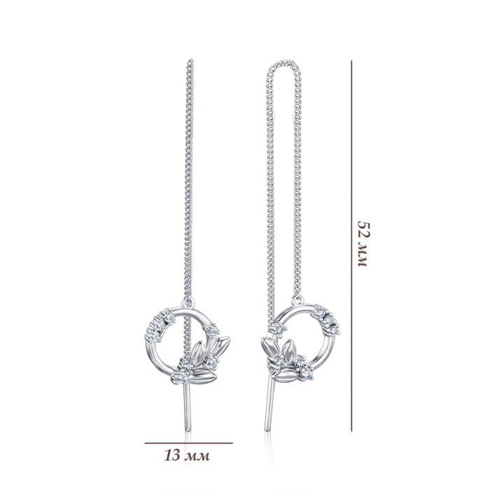 Серебряные серьги с фианитами GE14602A-E/12/1