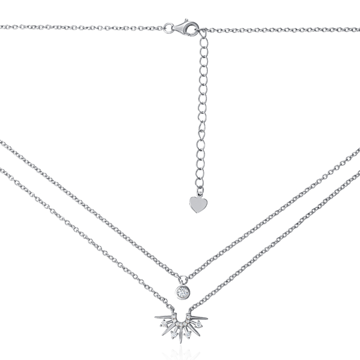 Серебряное колье с фианитами. Артикул GN00432A-K/12/1
