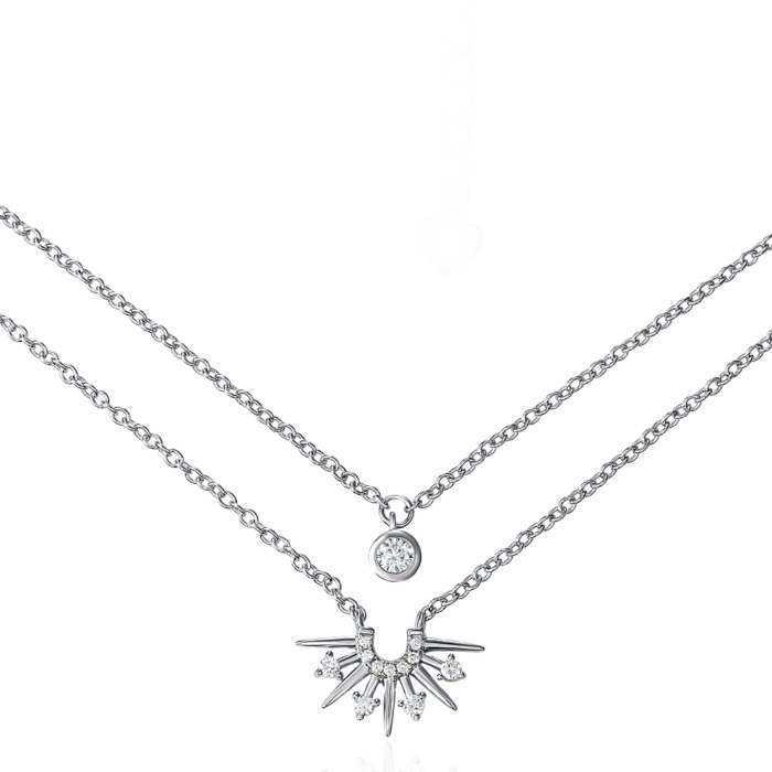 Серебряное колье с фианитами. Артикул GN00432A-K/12/1