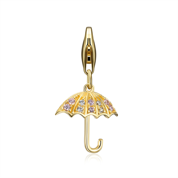 Срібна позолочена підвіска з фіанітами. Артикул GP01720A-P/20/1506