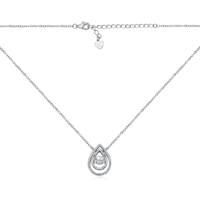 Срібне кольє з фіанітами GP01743A-K/12/1
