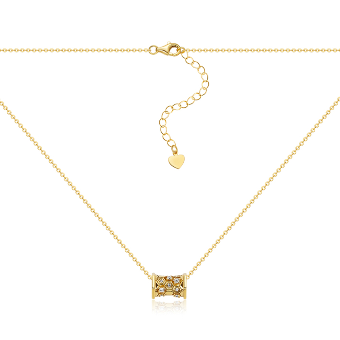 Срібне позолочене кольє з фіанітами GP01856A-K/20/1