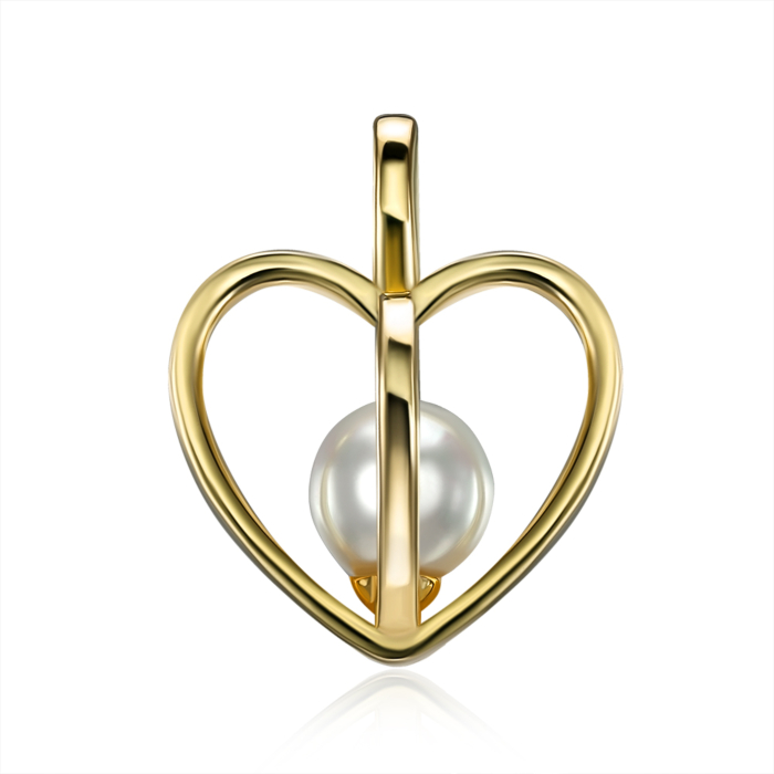 Срібна позолочена підвіска з перлиною. Артикул GP14149A-P/20/4570