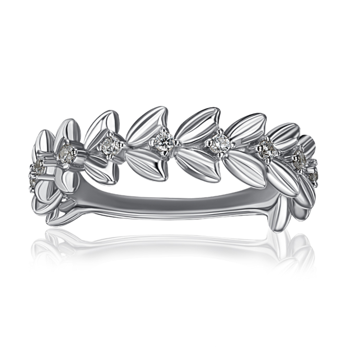 Срібна каблучка з фіанітами. Артикул GR14603A-R/12/1