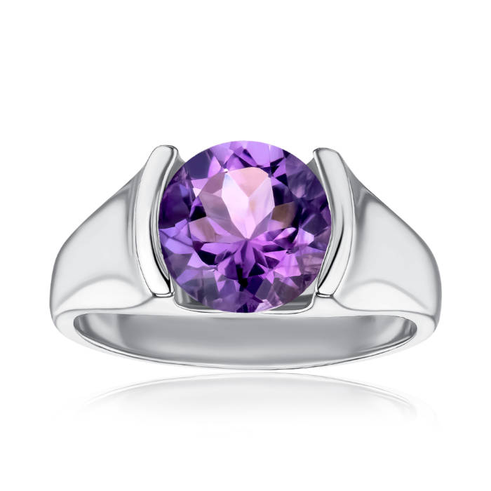 Срібна каблучка з аметистом. Артикул GRE1433-A-R/12/5523