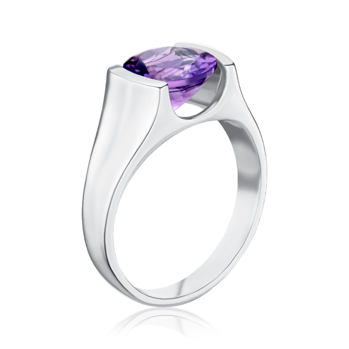 Срібна каблучка з аметистом. Артикул GRE1433-A-R/12/5523