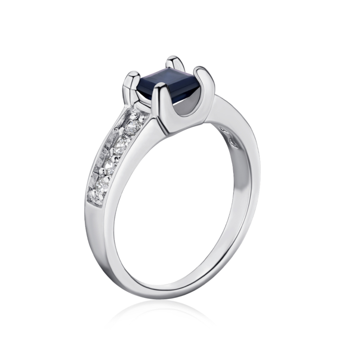 Срібна каблучка з сапфірами та фіанітами GRE2049-R/12/8825