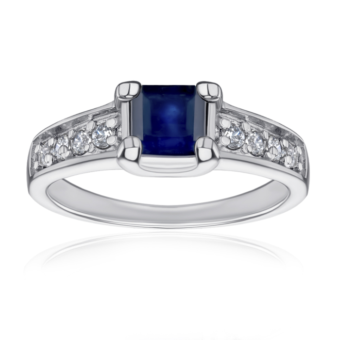 Срібна каблучка з сапфірами та фіанітами GRE2049-R/12/8825