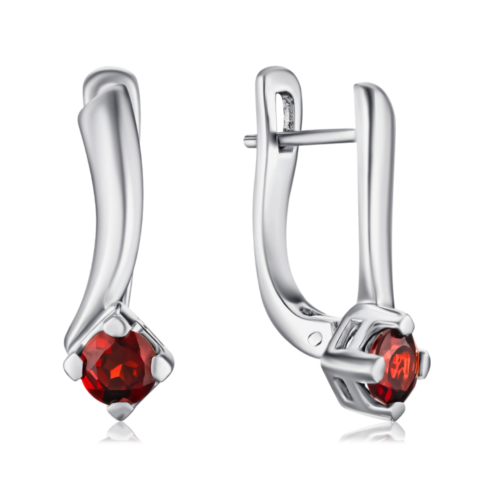 Серебряные серьги с гранатом. Артикул GREP2388-E/12/5086