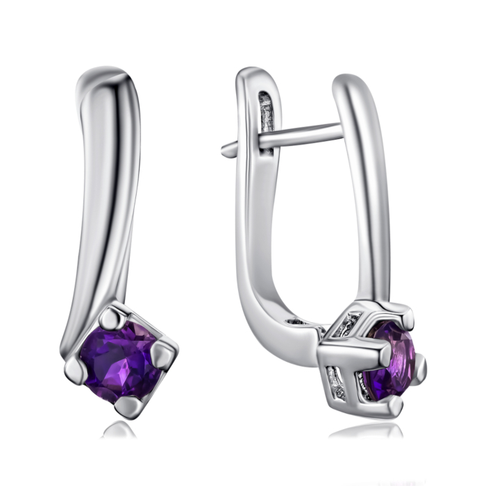 Срібні сережки з аметистом. Артикул GREP2388-E/12/5194