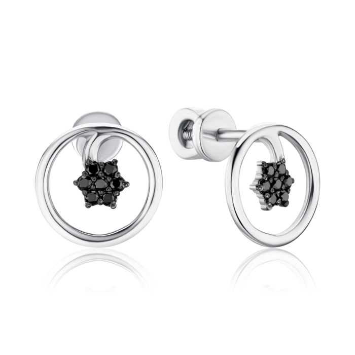 Срібні сережки з діамантами GS-02-B039ZV-20/12/1/11760