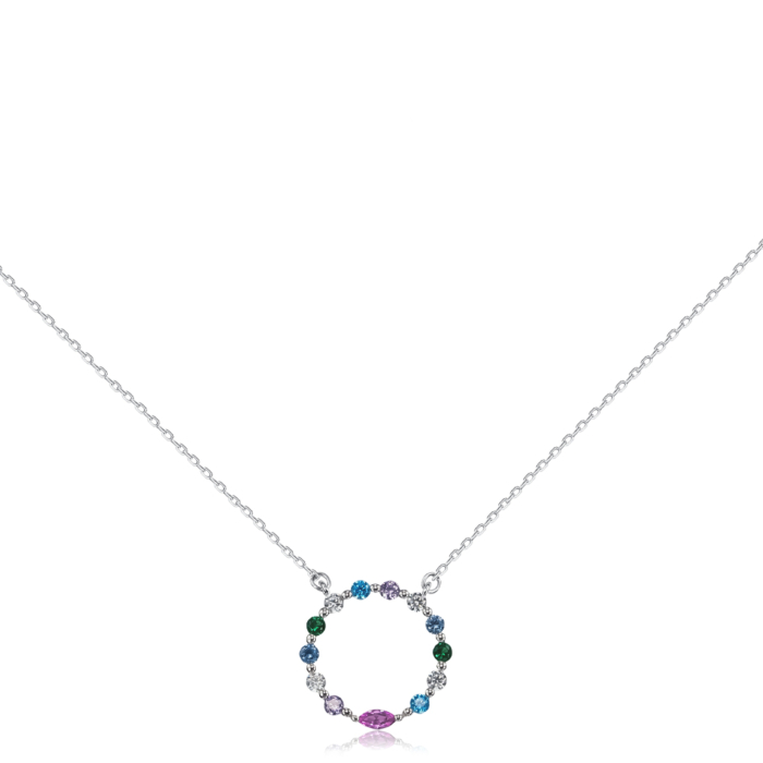 Серебряное колье с фианитами. Артикул HC-1461-S-K/12/21251