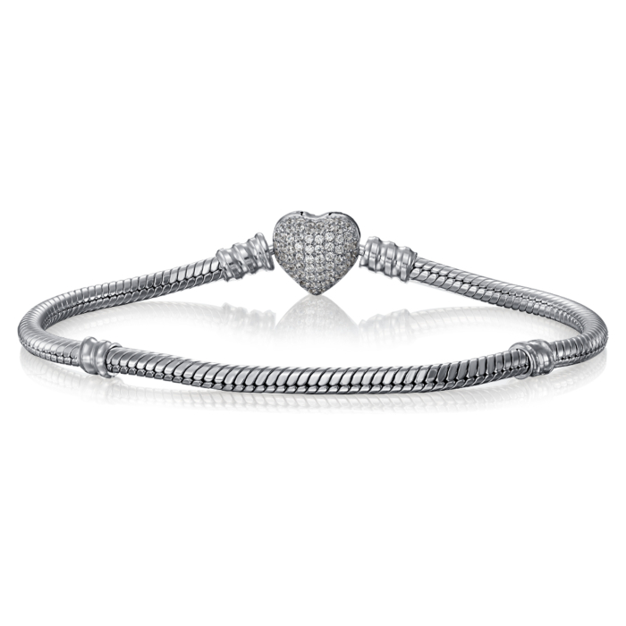 Срібний браслет з фіанітами. Артикул HC-154-17CM-S-B/12/1