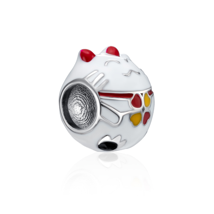 Срібна намистина-шарм з емаллю. Артикул HE-1008-S-P/12/3886