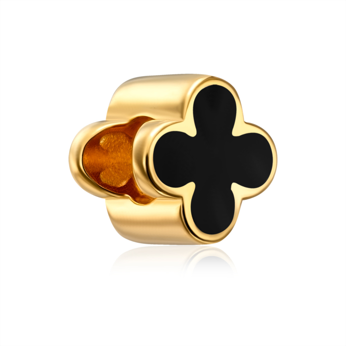 Срібна позолочена намистина-шарм з емаллю. Артикул HE-1366-B-GOLD-P/20/389