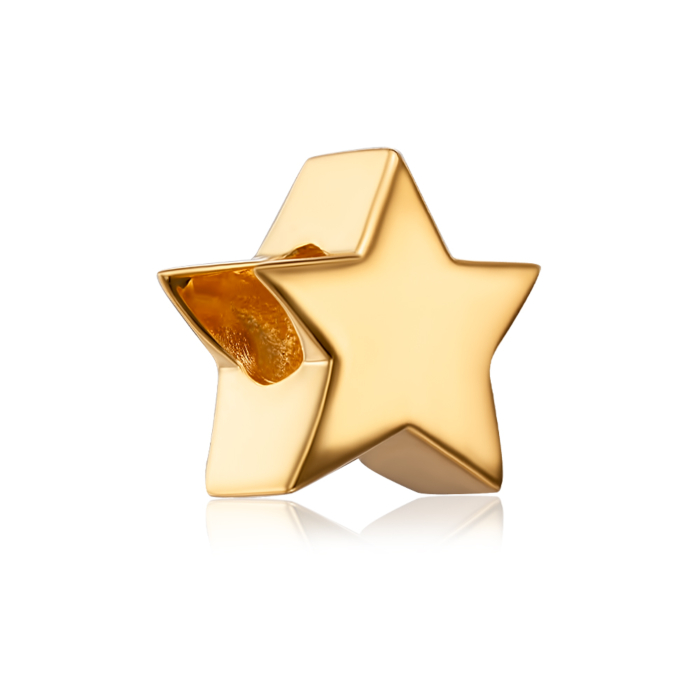 Срібна позолочена намистина-шарм. Артикул HG-318-S-P/20