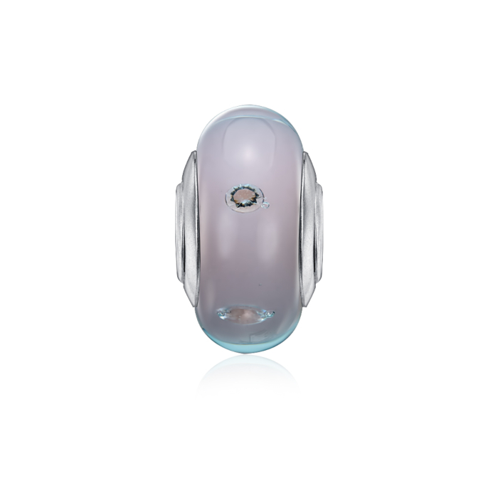 Срібна намистина-шарм з фіанітом. Артикул HGS-1141-P/12/4663