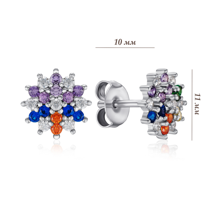 Срібні сережки з фіанітами. Артикул HJES-497-S-E/12/21214