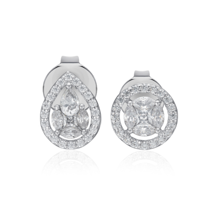 Серебряные серьги с фианитами. Артикул HJES-638-W-S-E/12/1