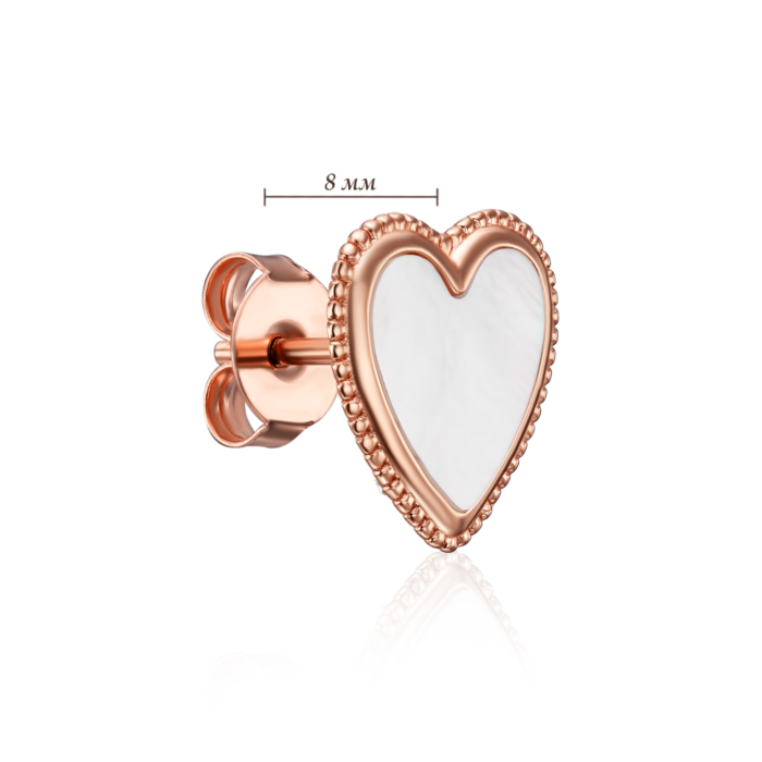 Серебряные позолоченные серьги с перламутром. Артикул HJES-866-ROSE-E/17/4534